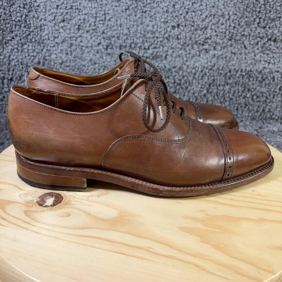 Steed Ambassador Collection Cap Toe Oxford Shoes Mens 9 Leather Made in England - Picture 3 of 10